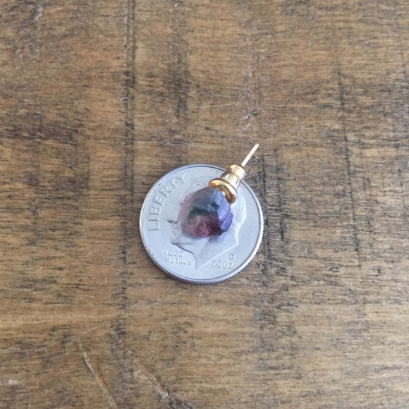 Raw Watermelon Tourmaline Earrings - Picture 5 of 5